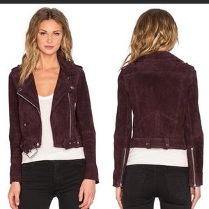 Blank NYC Suede Moto Jacket - Burgundy